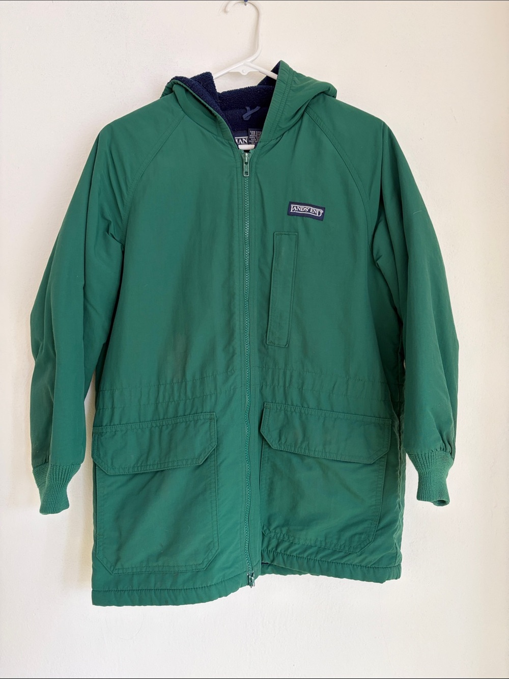 Lands' End Green Hooded Kids Raincoat